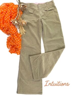 Intuitions Green Corduroy Pants Sz 12